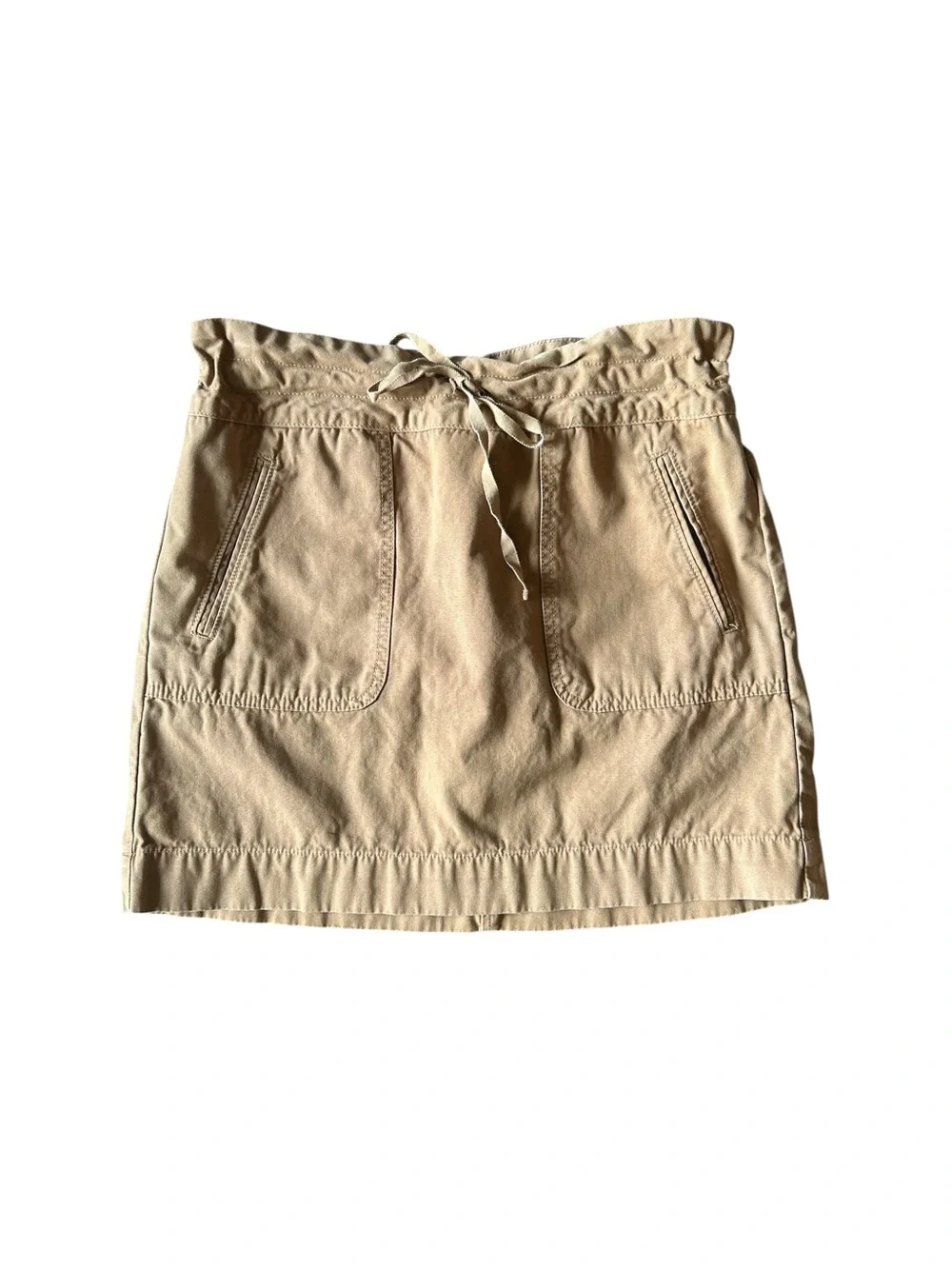 J. Crew Casual Utility Drawstring Khaki Mini Skirt